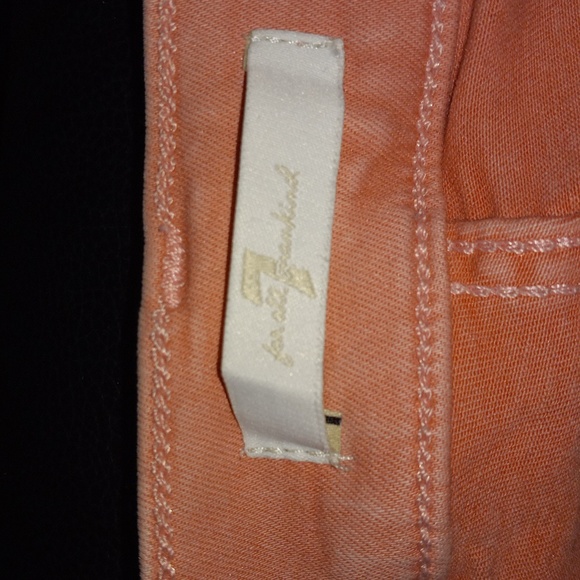 7 For All Mankind pink skinny jeans frayed at ankle size 32 - Picture 2 of 7